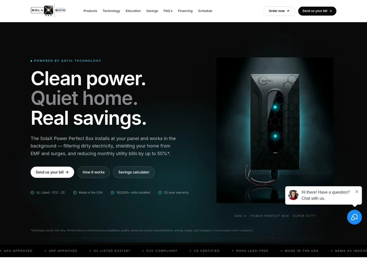 SolaX USA website after redesign
